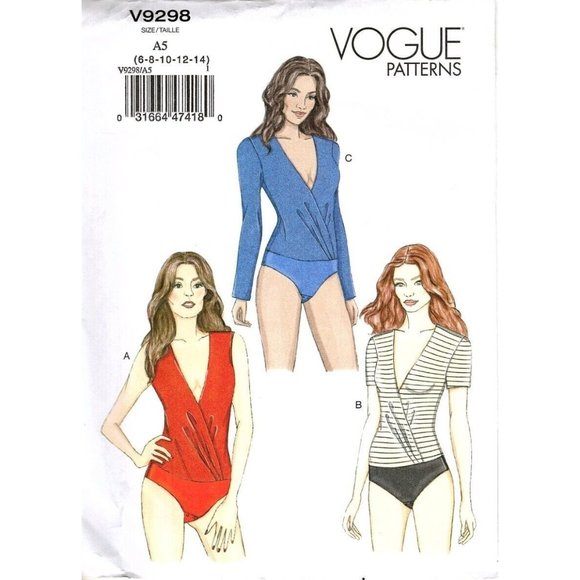 Vogue V9298 Misses 6 to 14 Surplice Bodysuit Uncut Sewing Pattern New - Picture 1 of 2
